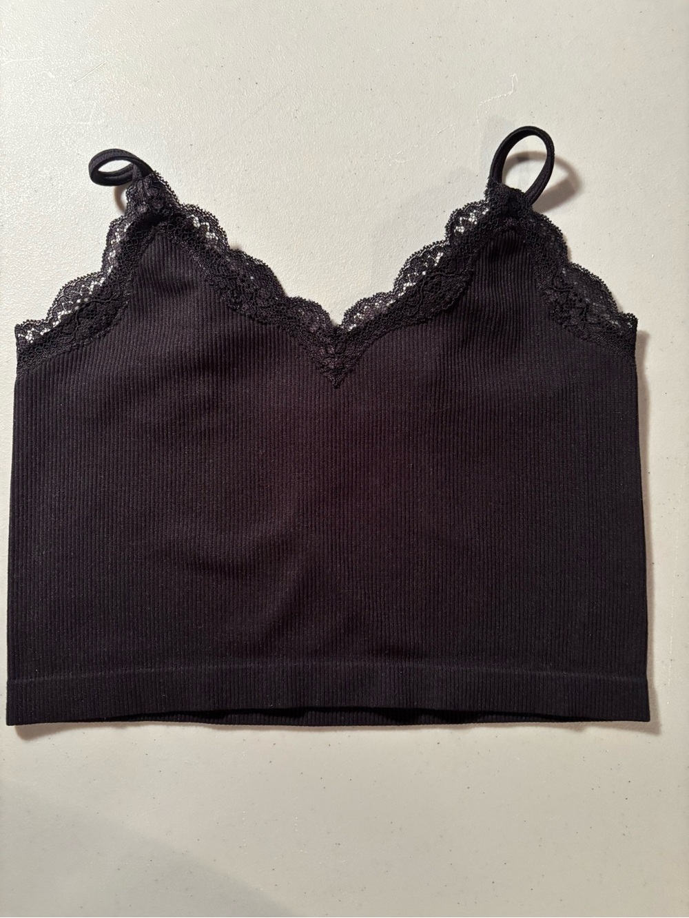 Wild Fable Lace-Trim Ribbed Cami Tank Top